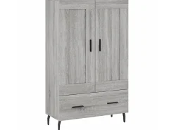 Aparador alto madera de ingeniería gris Sonoma 69,5x31x115 cm ES69983