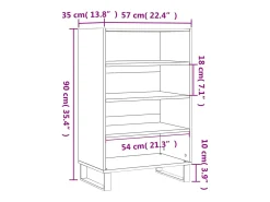 Aparador alto madera de ingeniería roble ahumado 57x35x90 cm