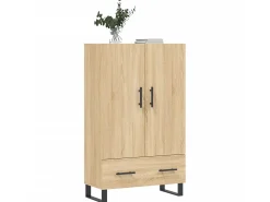 Aparador alto madera de ingeniería roble Sonoma 69,5x31x115 cm ES78368