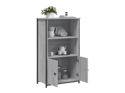 Aparador alto madera de ingeniería gris Sonoma 62x32x103,5 cm ES23230
