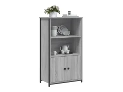 Aparador alto madera de ingeniería gris Sonoma 62x32x103,5 cm ES23230