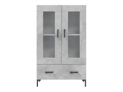 Aparador alto madera de ingeniería gris hormigón 69,5x31x115 cm