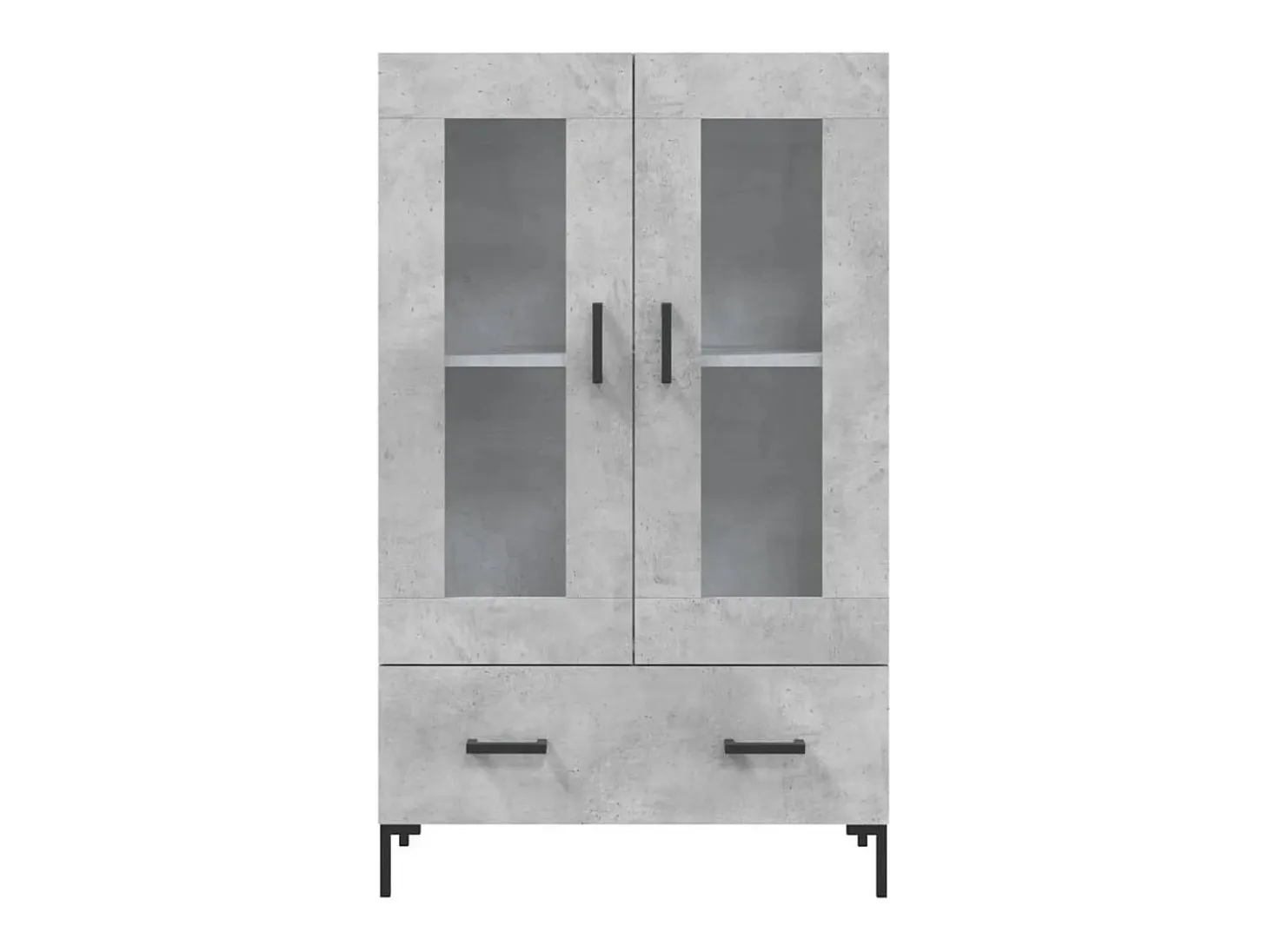 Aparador alto madera de ingeniería gris hormigón 69,5x31x115 cm