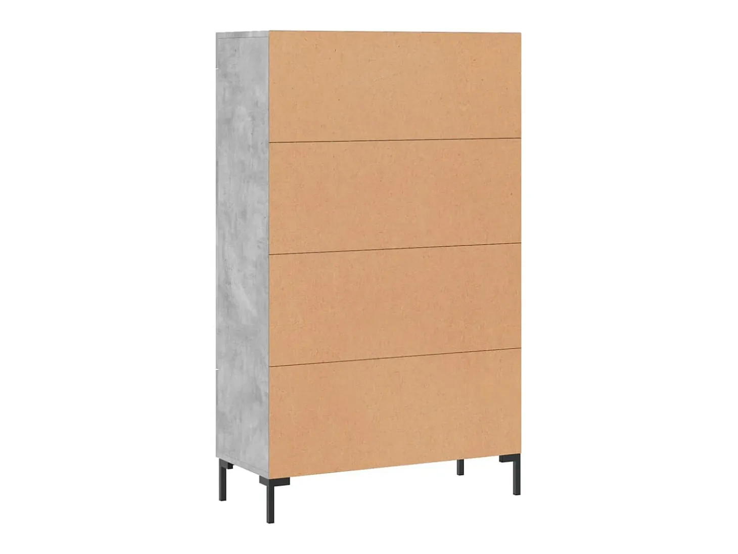 Aparador alto madera de ingeniería gris hormigón 69,5x31x115 cm