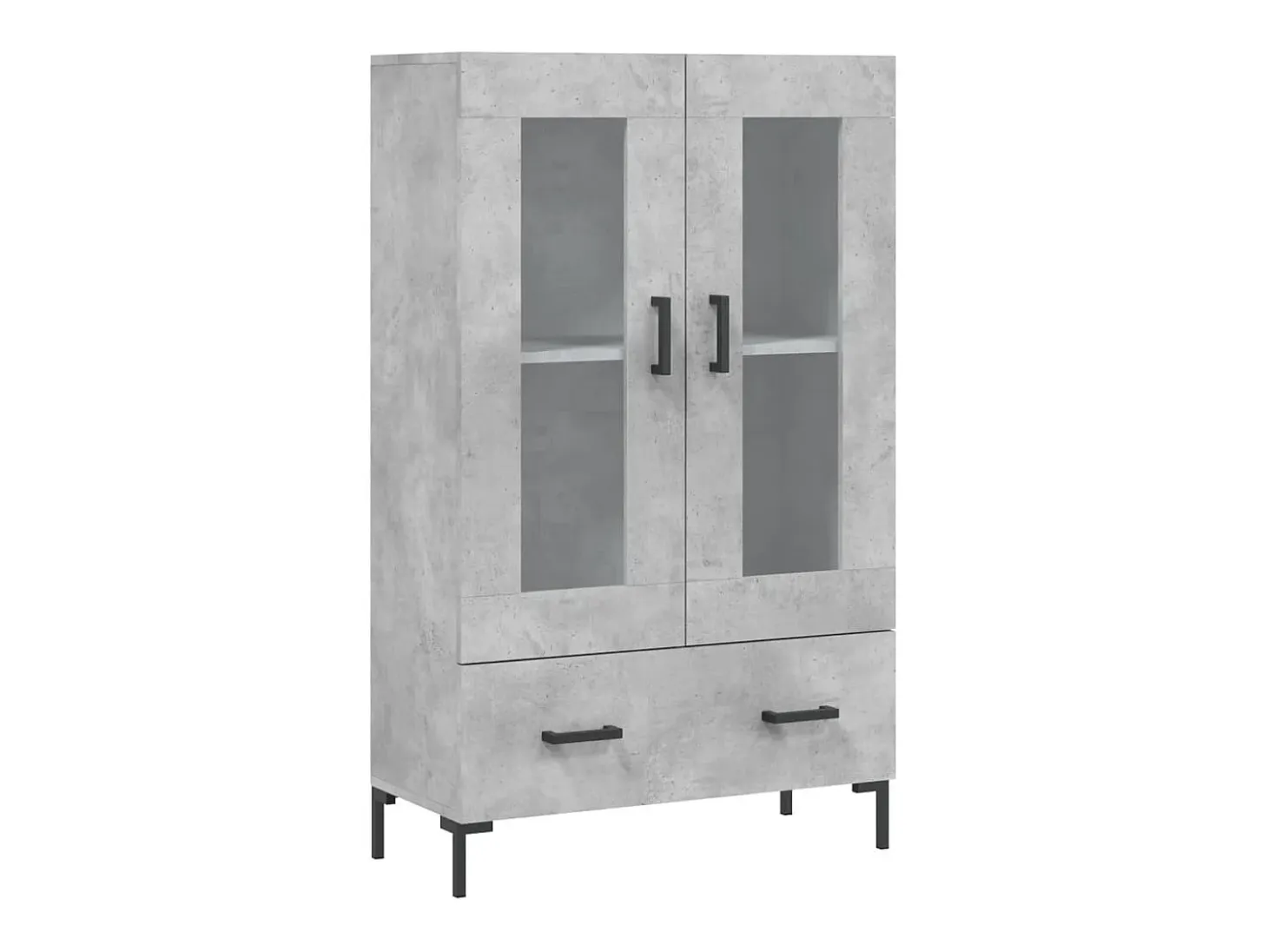 Aparador alto madera de ingeniería gris hormigón 69,5x31x115 cm