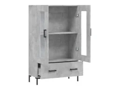 Aparador alto madera de ingeniería gris hormigón 69,5x31x115 cm