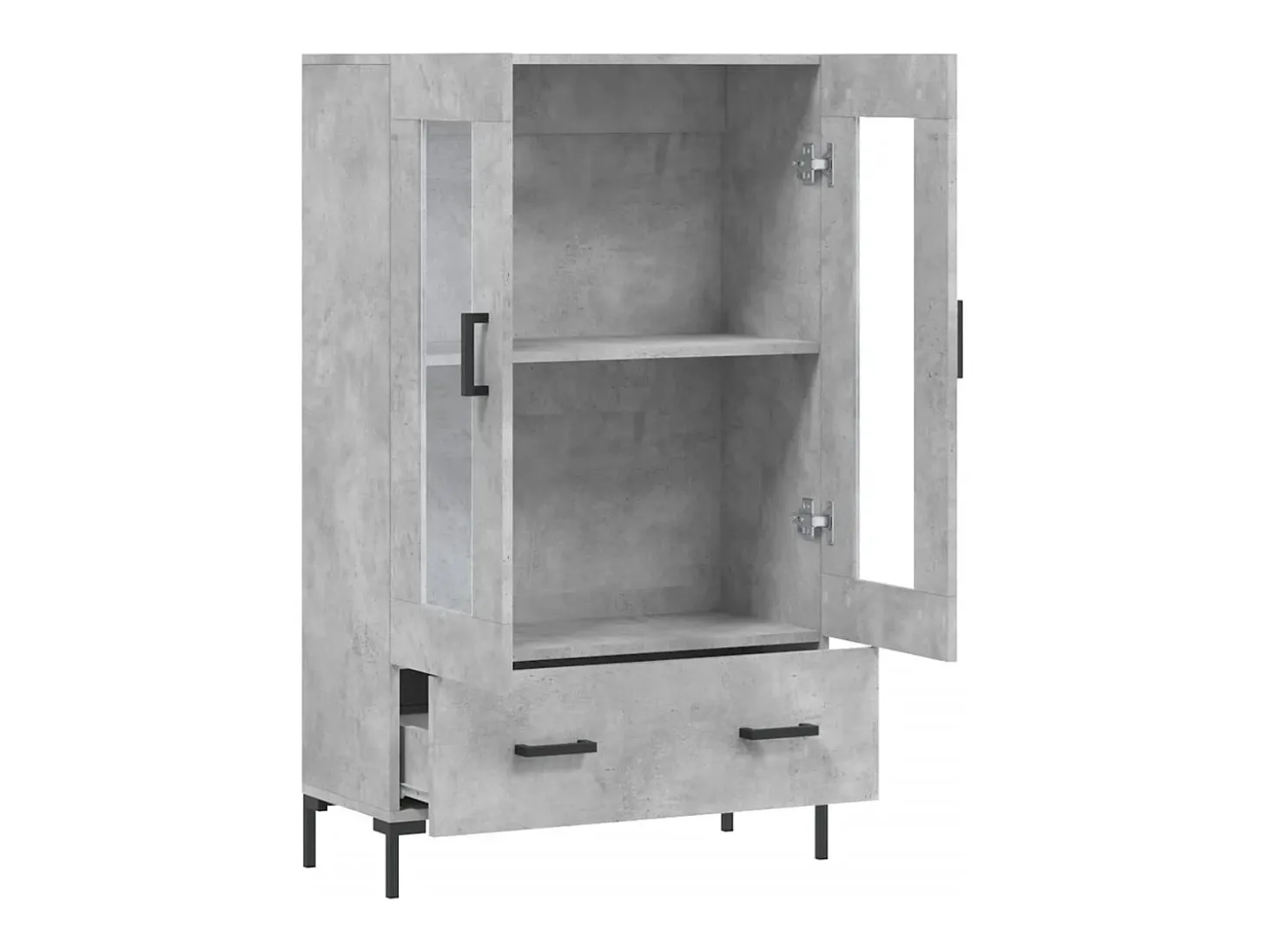 Aparador alto madera de ingeniería gris hormigón 69,5x31x115 cm