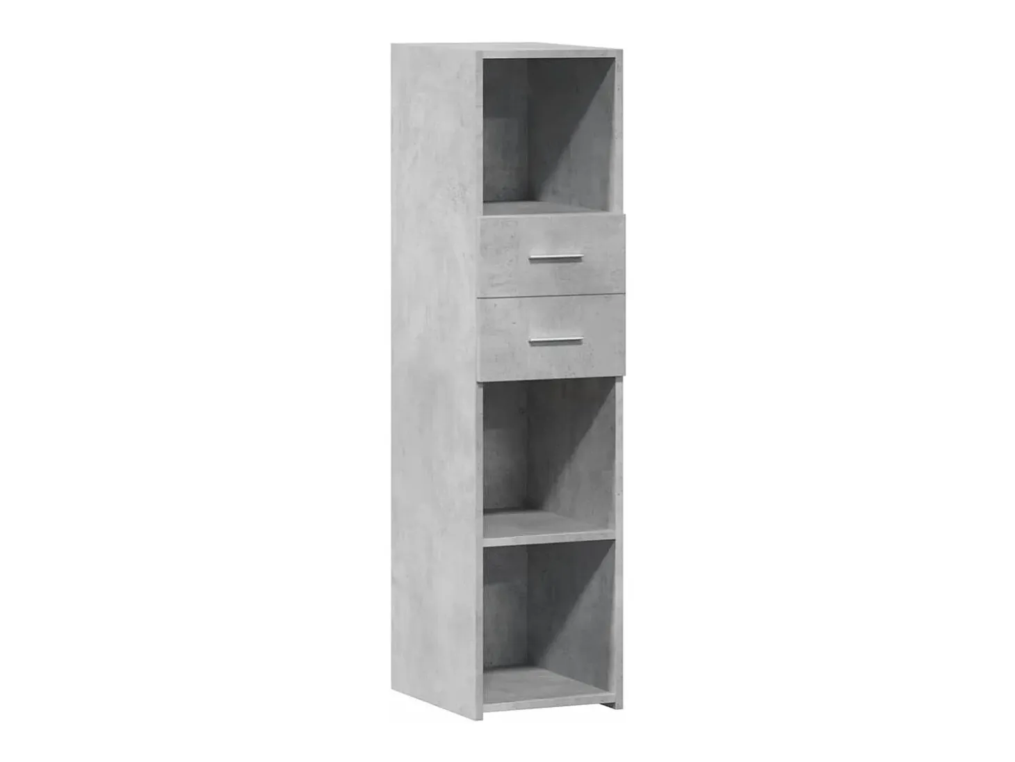 Aparador alto madera de ingeniería gris hormigón 30x42,5x124 cm