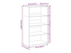 Aparador alto madera de ingeniería roble Sonoma 70x41x124 cm