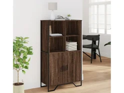 Aparador alto madera ingeniería marrón roble 79,5x35,5x137,5 cm