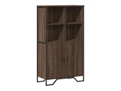 Aparador alto madera ingeniería marrón roble 79,5x35,5x137,5 cm