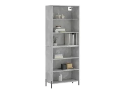 Aparador alto madera ingeniería gris hormigón 69,5x32,5x180 cm ES34130