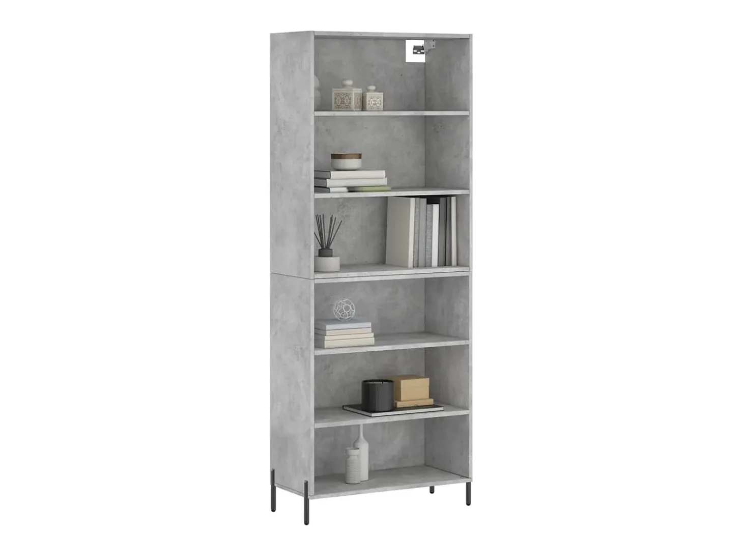 Aparador alto madera ingeniería gris hormigón 69,5x32,5x180 cm ES34130