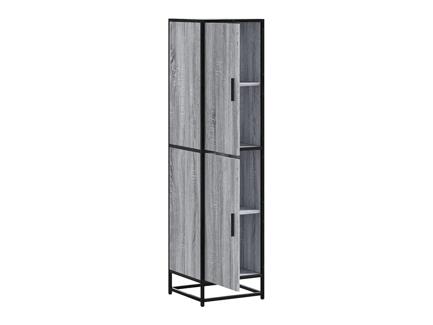 Aparador alto madera ingeniería metal gris sonoma 35,5x35x13 cm