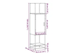 Aparador alto madera ingeniería metal gris sonoma 35,5x35x13 cm