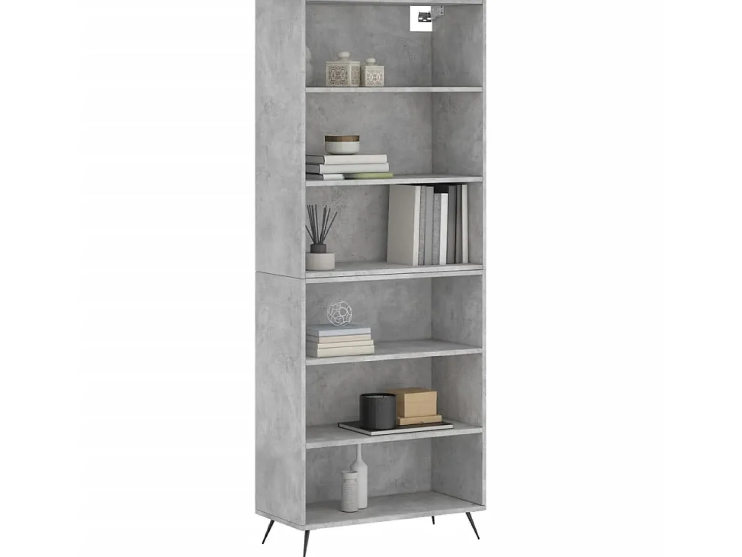 Aparador alto madera ingeniería gris hormigón 69,5x32,5x180 cm ES69883