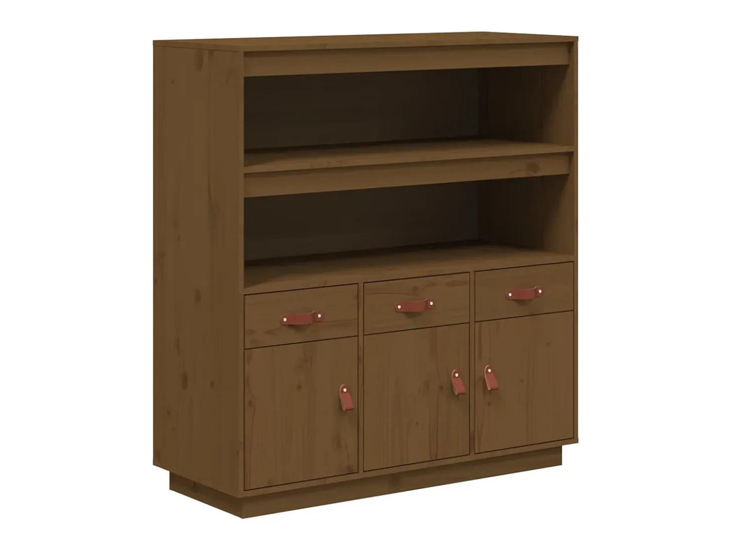 Aparador alto madera maciza de pino marrón miel 100x40x108,5 cm ES30294