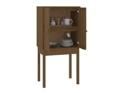 Aparador alto madera maciza de pino marrón miel 60x40x120 cm ES33175