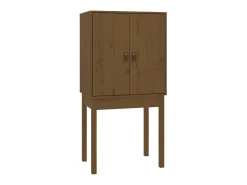 Aparador alto madera maciza de pino marrón miel 60x40x120 cm ES33175