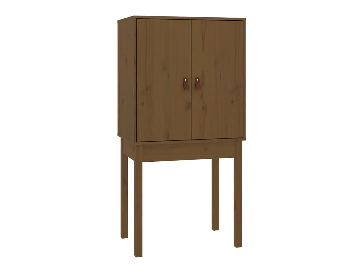 Aparador alto madera maciza de pino marrón miel 60x40x120 cm ES33175