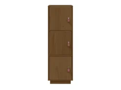 Aparador alto madera maciza de pino marrón miel 34x40x108,5 cm ES75051
