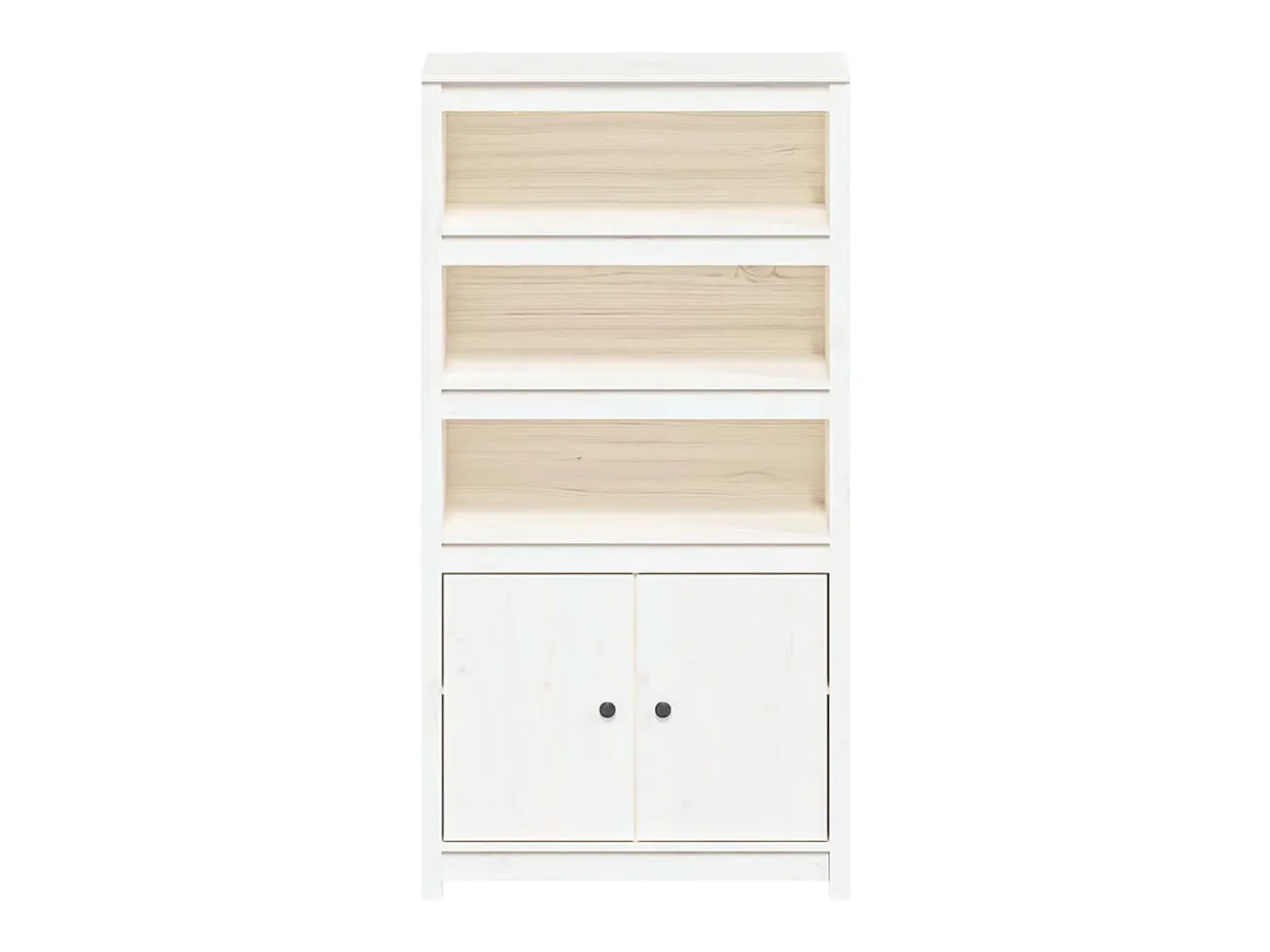 Aparador alto madera maciza de pino blanco 80x35x154 cm ES43021