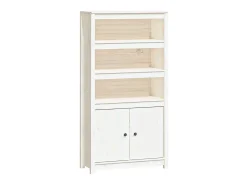 Aparador alto madera maciza de pino blanco 80x35x154 cm ES43021