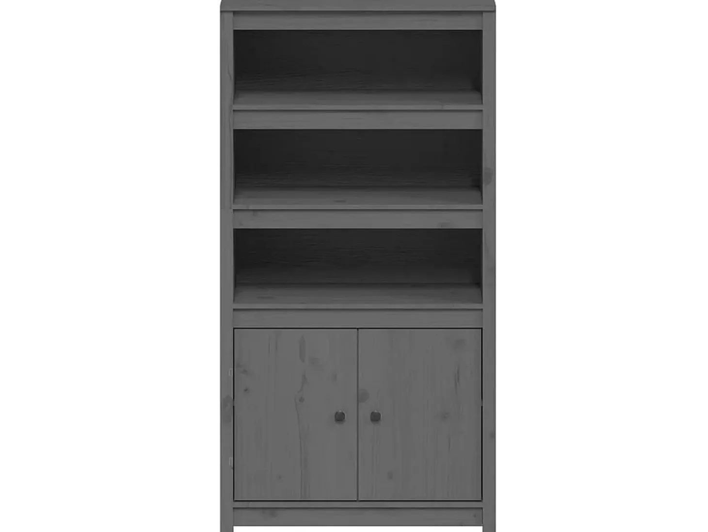Aparador alto madera maciza de pino gris 80x35x154 cm ES55799