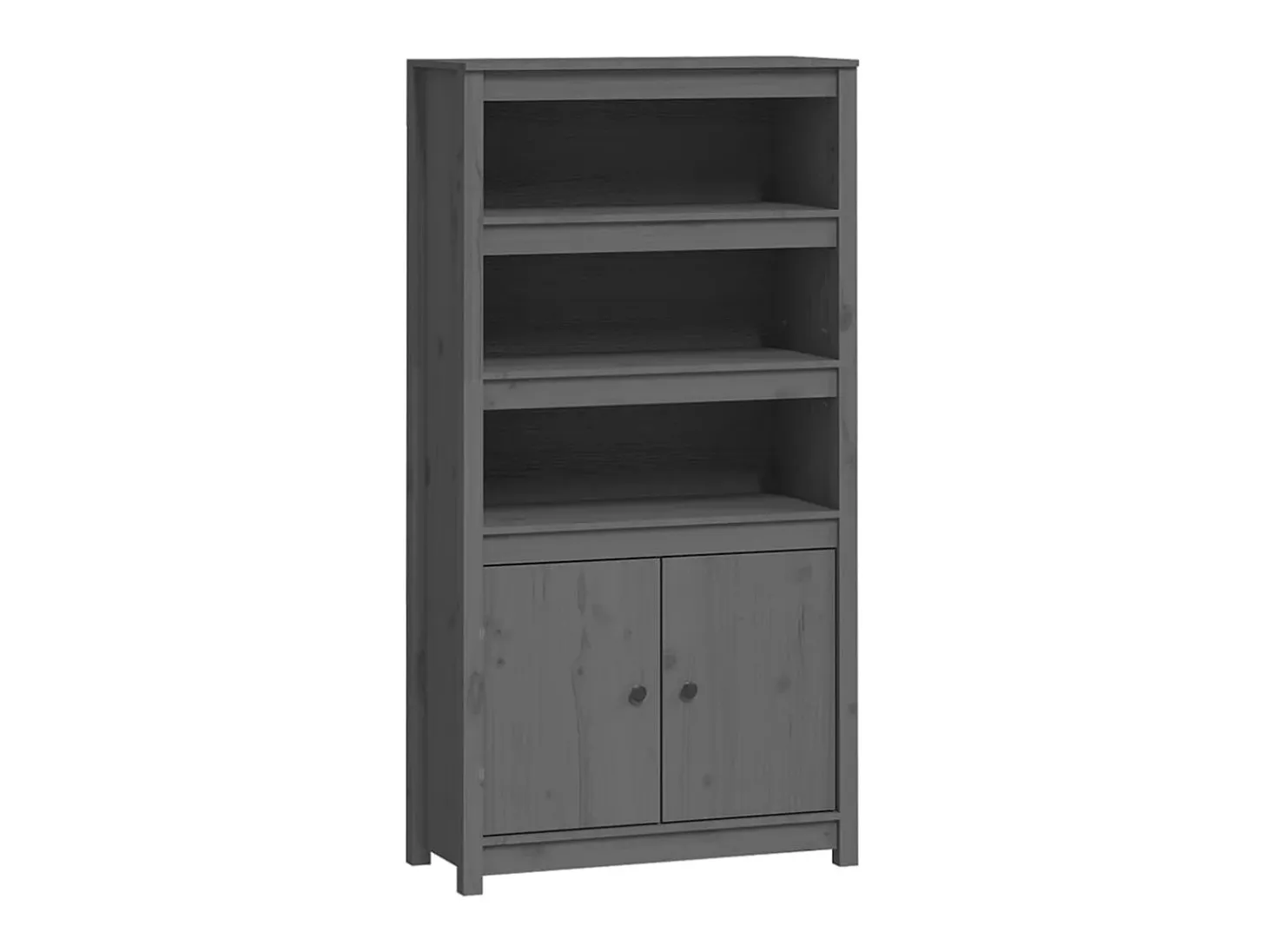 Aparador alto madera maciza de pino gris 80x35x154 cm ES55799