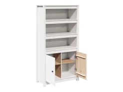 Aparador alto madera maciza de pino blanco 80x35x154 cm