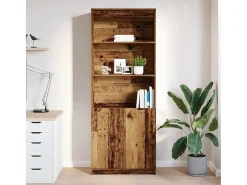 Aparador alto madera maciza 70x35x180 cm Madera de ingeniería