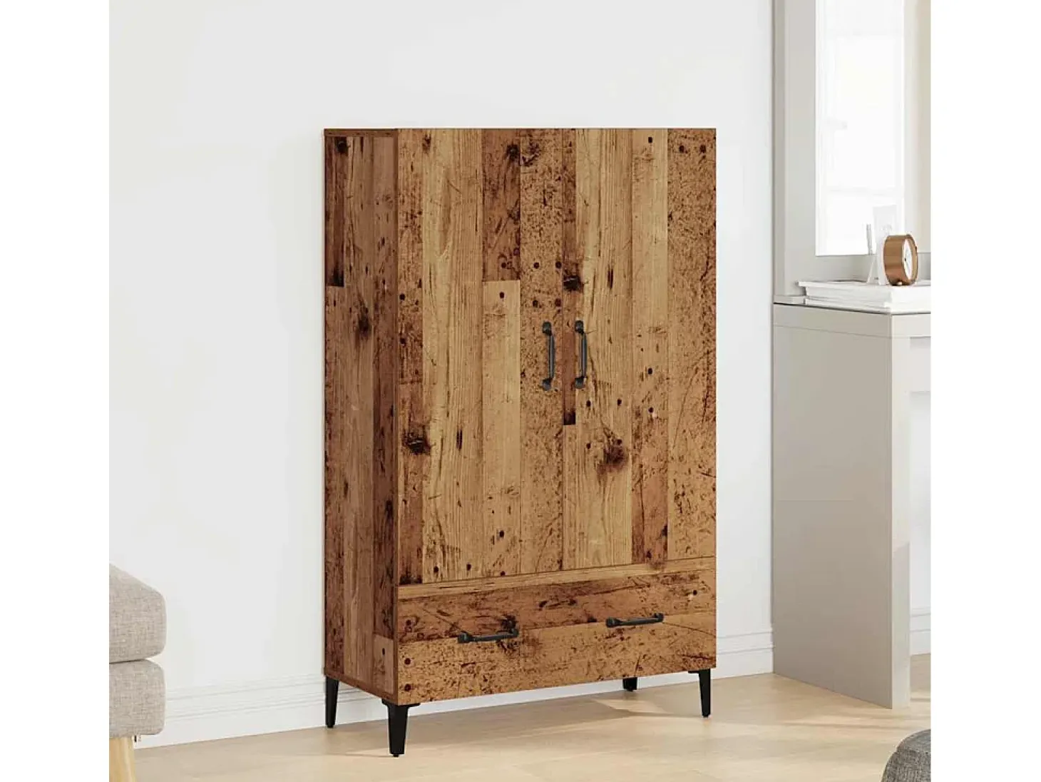 Aparador alto madera vieja 70x31x115 cm madera contrachapada