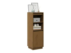 Aparador alto Marrón miel 37x34x110 cm Madera maciza de pino
