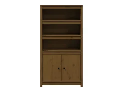 Aparador alto Marrón miel 80x35x154 cm Madera maciza de pino
