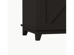 Aparador alto negro - Aparador con 3 cajones y 4 puertas - Iluminación LED y almacenaje abierto - para cocina y salón