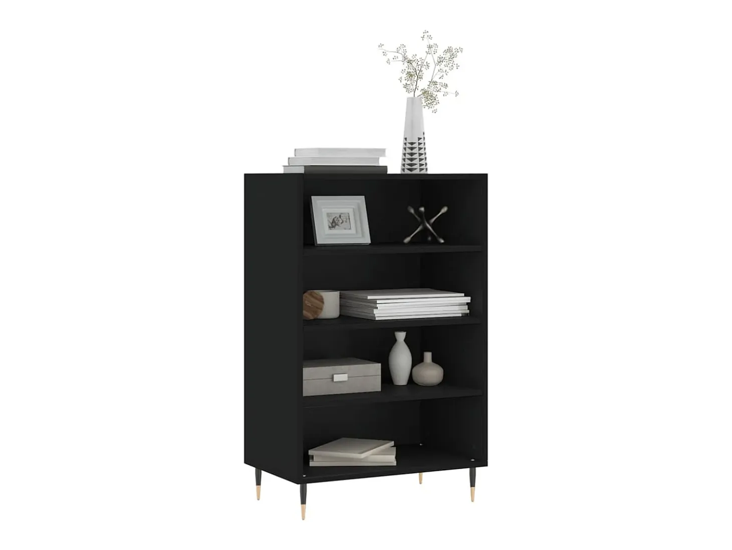 Aparador alto negro 57x35x90 cm madera de ingeniería