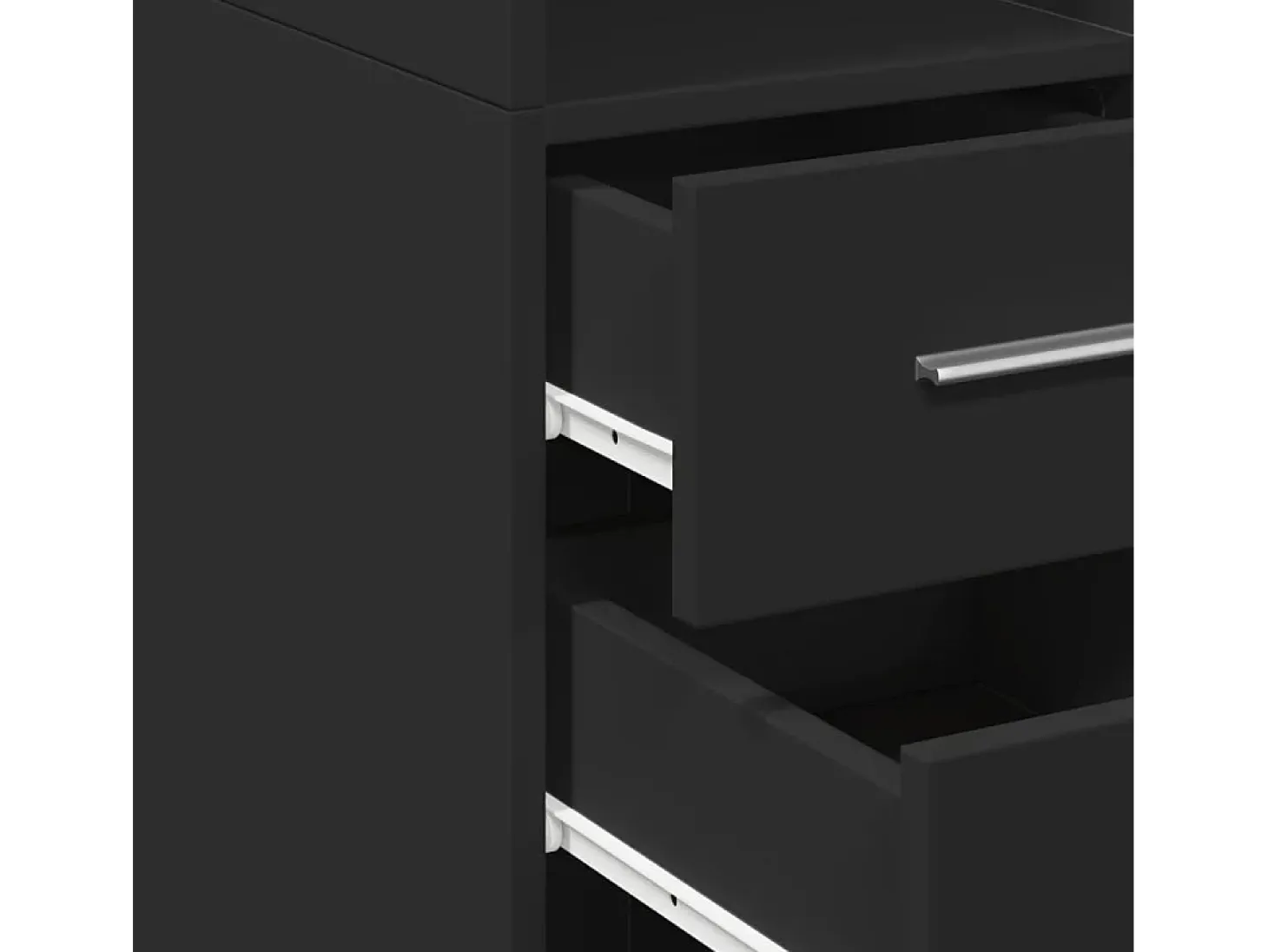 Aparador alto negro 30x42,5x185 cm madera contrachapada