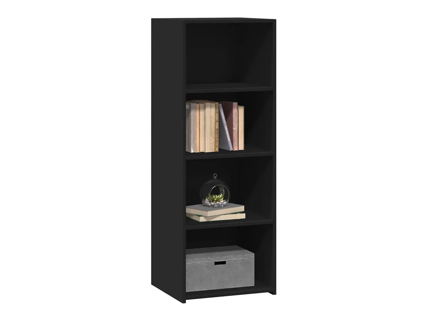 Aparador alto negro 45x41x124 cm madera contrachapada