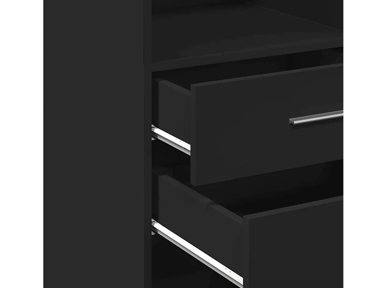 Aparador alto negro 30x42,5x124 cm madera contrachapada