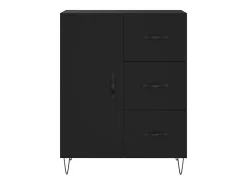 Aparador alto negro 69,5x34x180 cm Madera contrachapada
