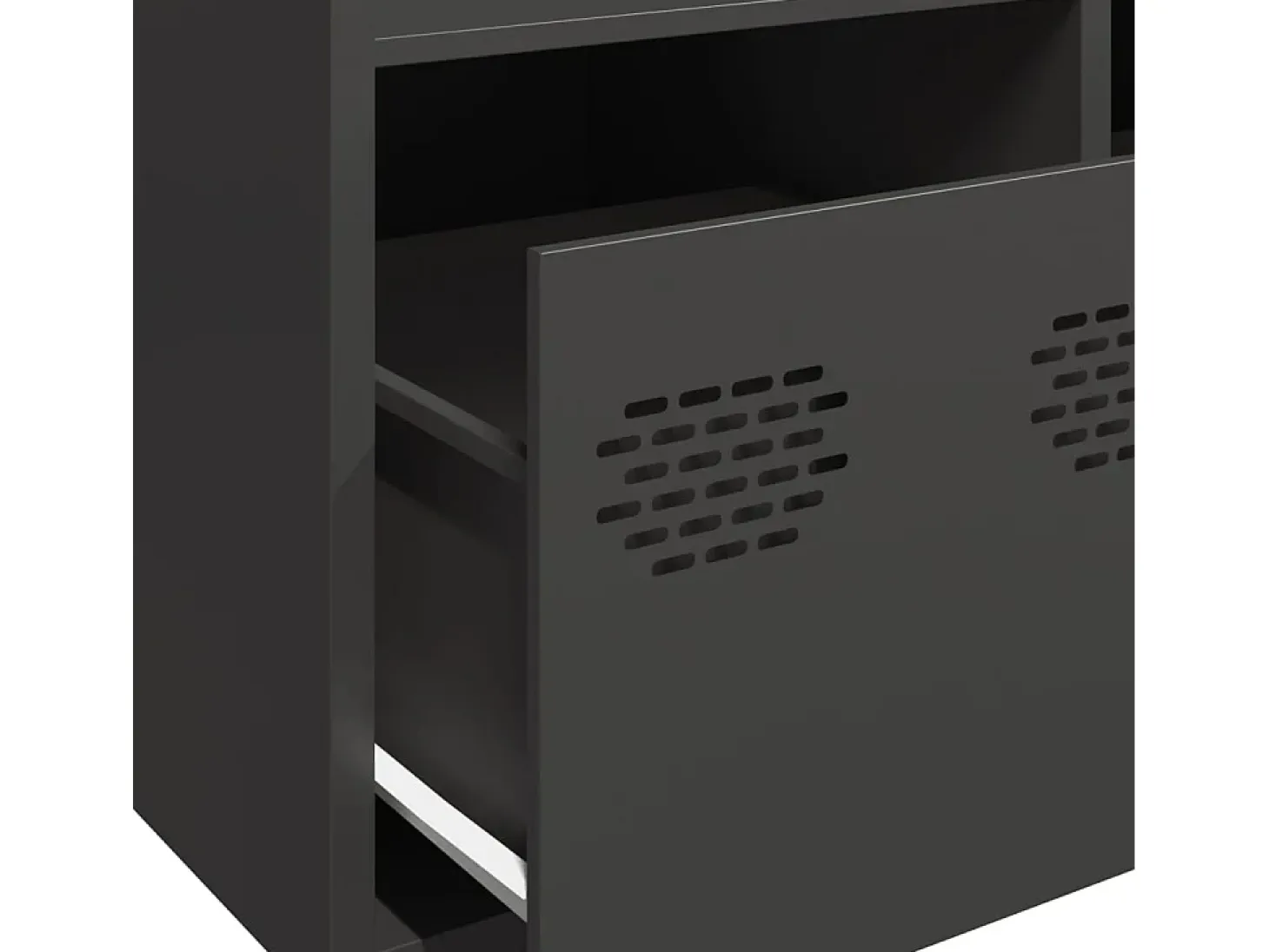 Aparador alto negro 101,5x39x103,5 cm acero