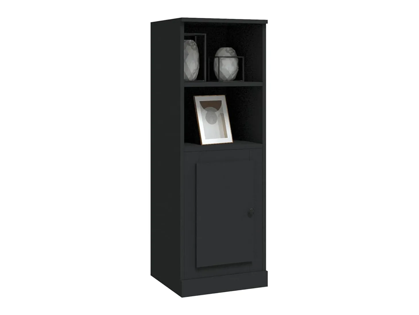Aparador alto negro 36x35,5x103,5 cm madera de ingeniería