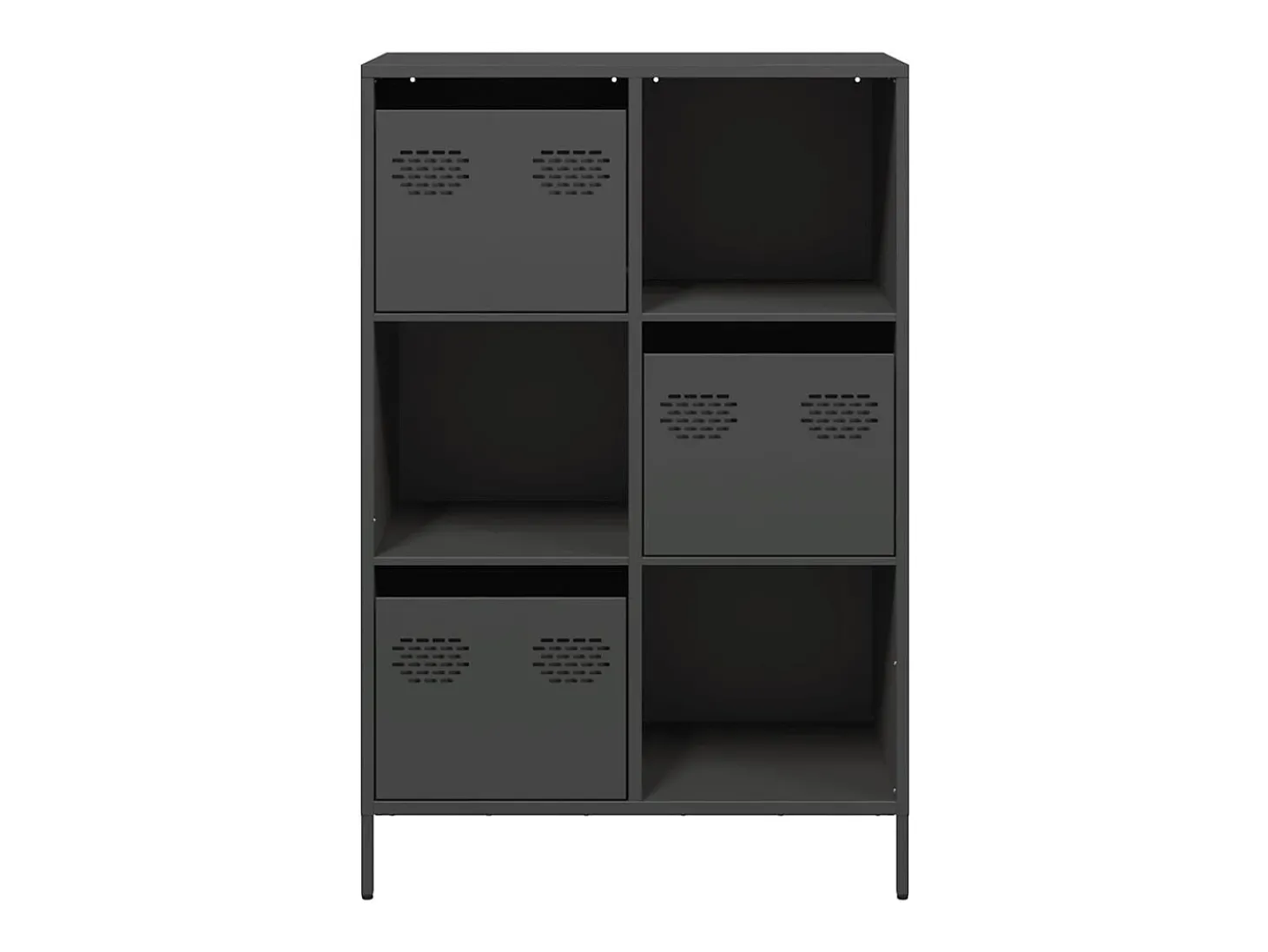 Aparador alto negro 68x39x103,5 cm acero