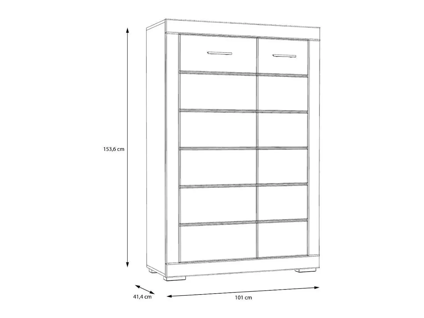 Aparador alto para salón-comedor de 153,6x101x41,4 cm con 2 puertas en color blanco Snow