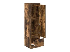 Aparador alto roble ahumado 29,5x34x119,5 cm Madera ingeniería