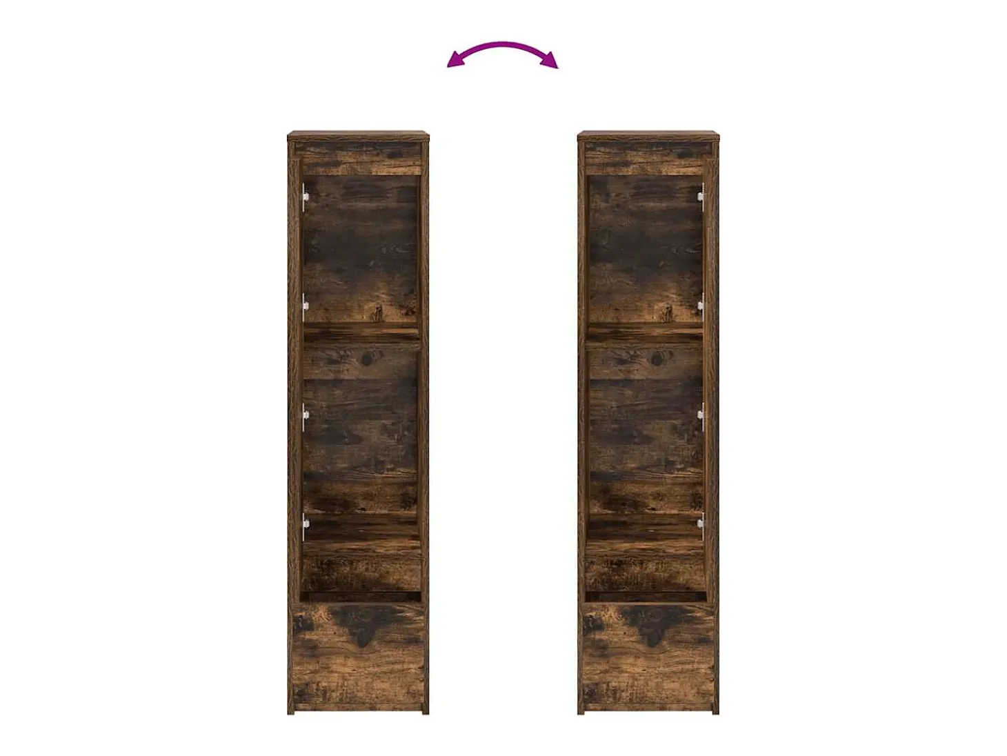 Aparador alto roble ahumado 29,5x34x119,5 cm Madera ingeniería