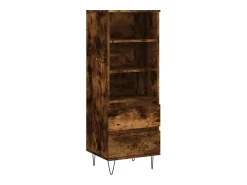 Aparador alto Roble ahumado 40x36x110 cm Madera de ingeniería