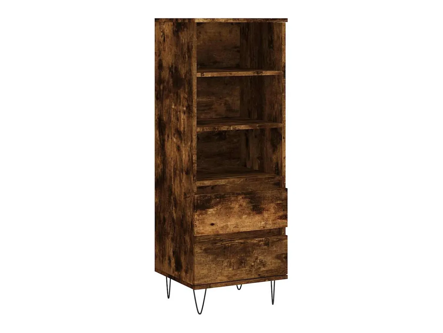 Aparador alto Roble ahumado 40x36x110 cm Madera de ingeniería