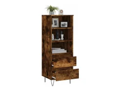 Aparador alto Roble ahumado 40x36x110 cm Madera de ingeniería