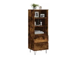 Aparador alto Roble ahumado 40x36x110 cm Madera de ingeniería